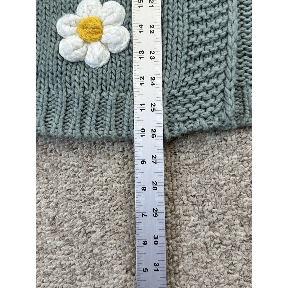 Altar'd State 3D Daisy Cardigan Women's Size XL Floral Sage Green Bohemian - Picture 9 of 15